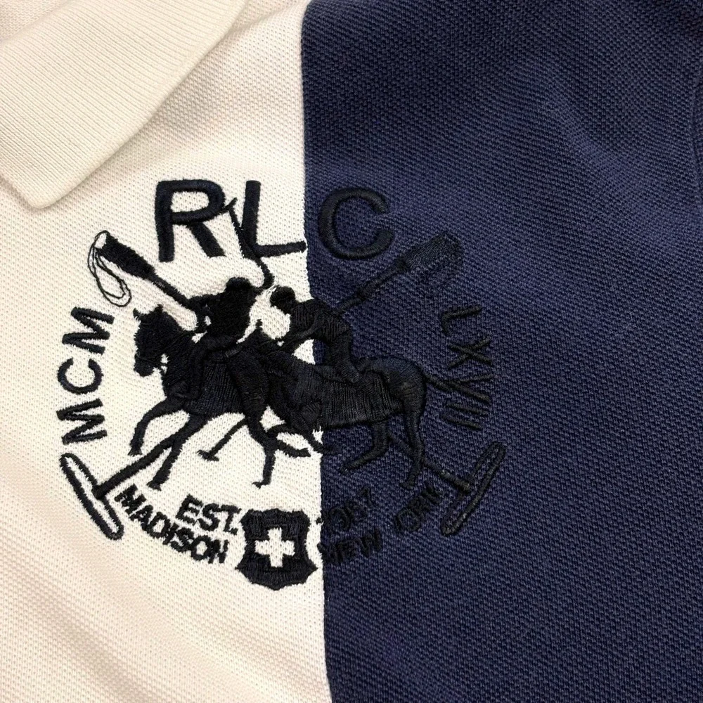 Ralph Lauren Polo Shirt Kids XL 100% Cotton‎ Color Block RLC Equestrian #3